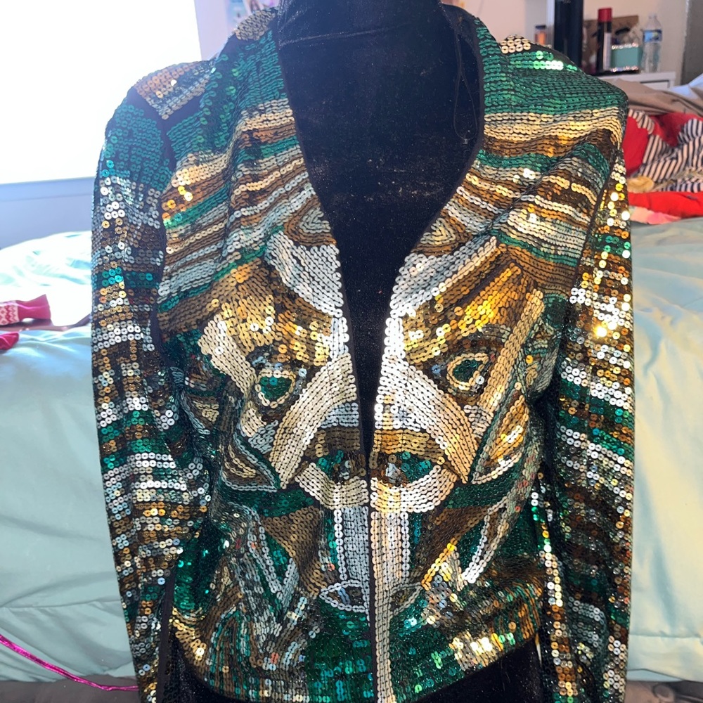 Multi colored sequin jacket
